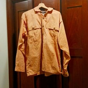 Patagonia men's M orange hiking fishing shirt ls